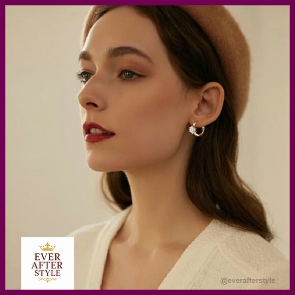 Sterling Silver Moissanite Huggie Earrings Elegant Minimal Classic Studs - Picture 6 of 7